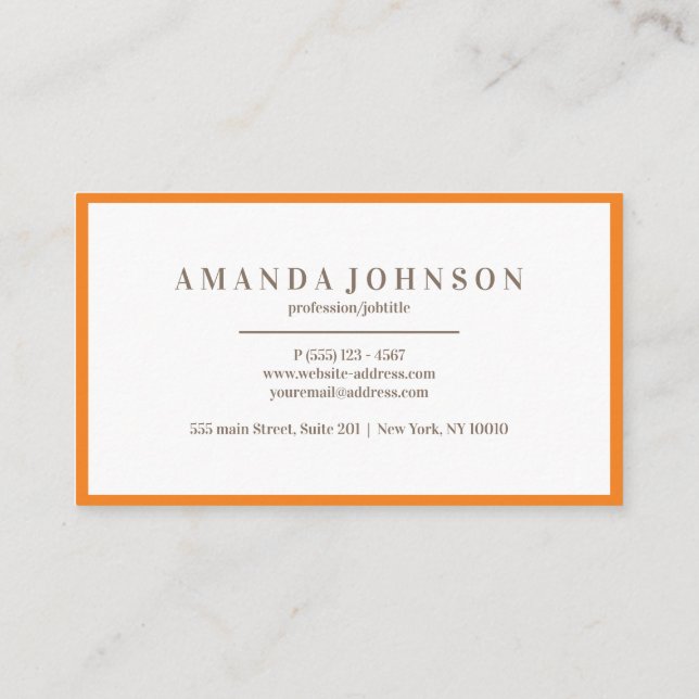 Elegant Girly Day Spa and Salon Orange Business Card (Back)