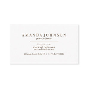 Elegant Girly Day Spa and Salon WHITE Business Card