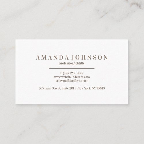 Elegant Girly Day Spa and Salon WHITE Business Card