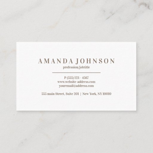 Customizable Elegant Girly Day Spa and Salon WHITE Business Card