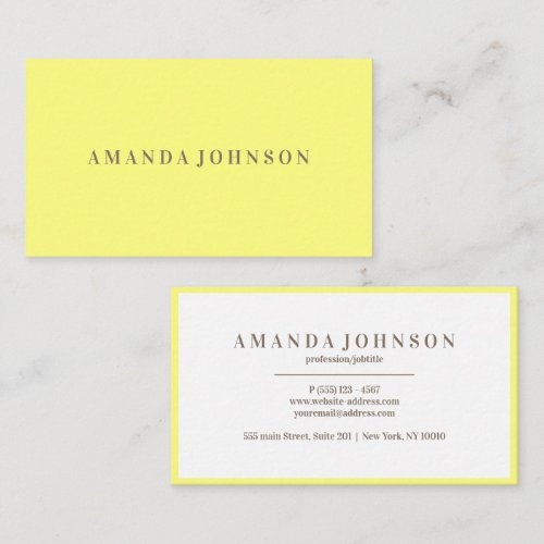Elegant Girly Day Spa and Salon Yellow Business Card