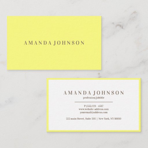 Customizable Elegant Girly Day Spa and Salon Yellow Business Card