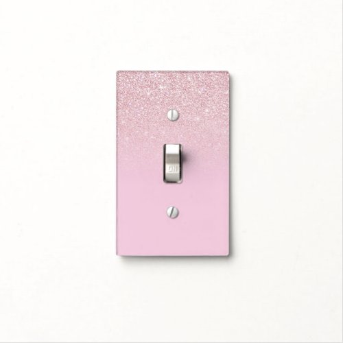 Elegant Girly Dusty Pink Rose Glitter Ombre Light Switch Cover