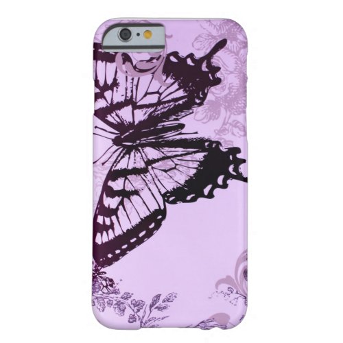 Elegant girly fashion Purple Butterfly Barely There iPhone 6 Case