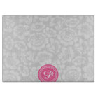 Elegant Girly Floral Gray & Pink Personalized