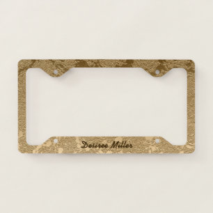 Elegant Girly Gold Modern Design License Plate Frame