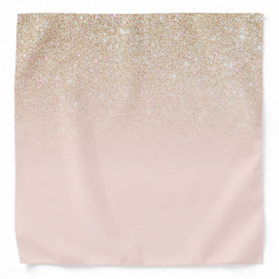 Elegant Girly Gold Rose Pink Glitter Ombre Bandana