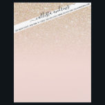 Elegant Girly Gold Rose Pink Glitter Ombre Letterhead<br><div class="desc">This elegant and chic design is perfect for the trendy and stylish woman. It features a faux printed rose pink and gold glitter and color ombre gradient. It's modern, pretty, simple, and cute! ***IMPORTANT DESIGN NOTE: For any custom design request such as matching product requests, color changes, placement changes, or...</div>