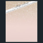 Elegant Girly Gold Rose Pink Glitter Ombre Letterhead<br><div class="desc">This elegant and chic design is perfect for the trendy and stylish woman. It features a faux printed rose pink and gold glitter and color ombre gradient. It's modern, pretty, simple, and cute! ***IMPORTANT DESIGN NOTE: For any custom design request such as matching product requests, color changes, placement changes, or...</div>