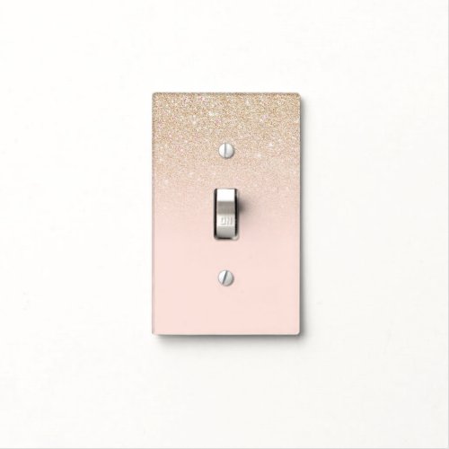 Elegant Girly Gold Rose Pink Glitter Ombre Light Switch Cover