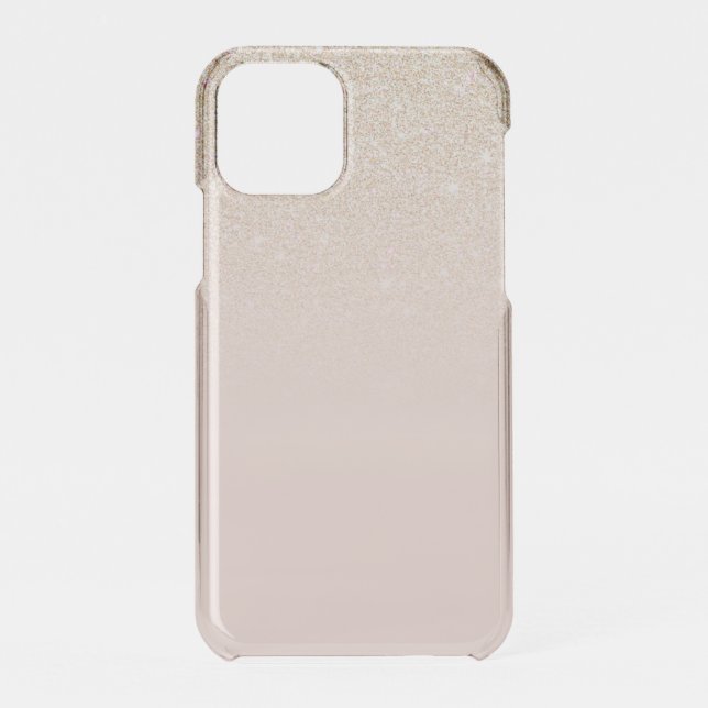 Elegant Girly Gold Rose Pink Glitter Ombre Uncommon iPhone Case (Back)