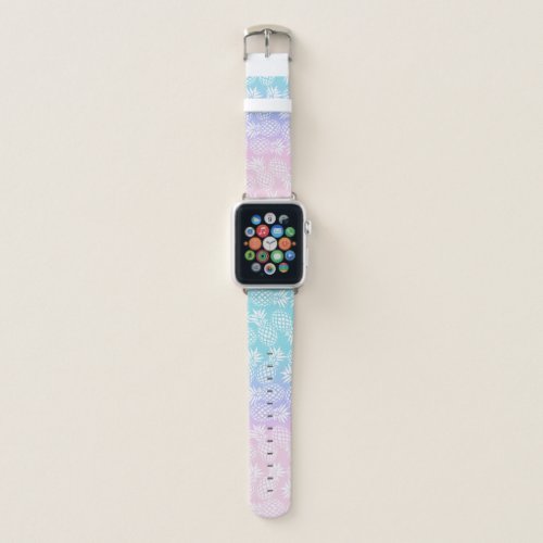 Elegant Girly Gradient Pineapple Pattern Colorful Apple Watch Band