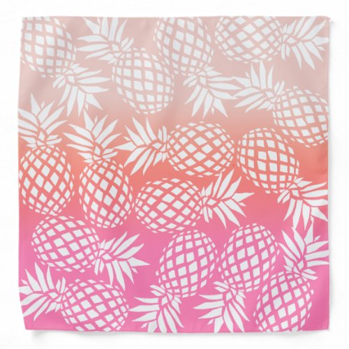 Elegant Girly Gradient Pineapple Pattern Colorful Bandana