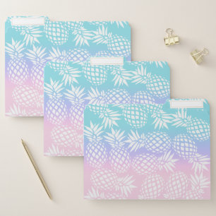 Elegant Girly Gradient Pineapple Pattern Colorful File Folder