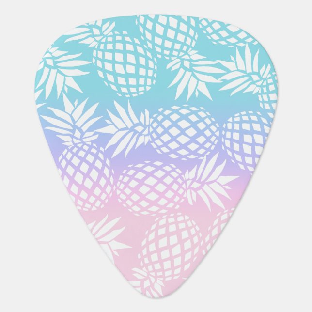 Elegant Girly Gradient Pineapple Pattern Colorful Guitar Pick (Front)