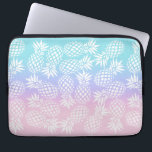 Elegant Girly Gradient Pineapple Pattern Colorful Laptop Sleeve<br><div class="desc">Trendy pineapple pattern in pink,  purple,  blue and white.</div>