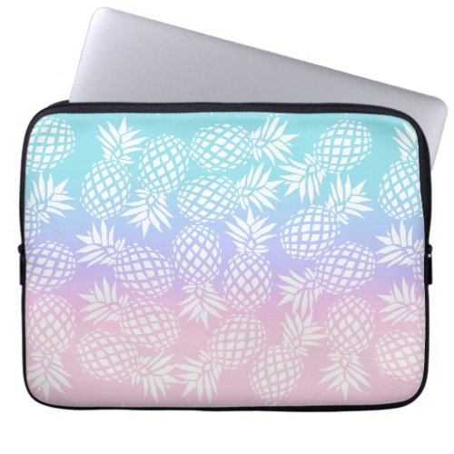 Elegant Girly Gradient Pineapple Pattern Colorful Laptop Sleeve