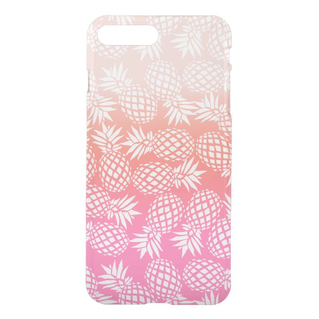Elegant Girly Gradient Pineapple Pattern Colorful Uncommon iPhone Case (Back)