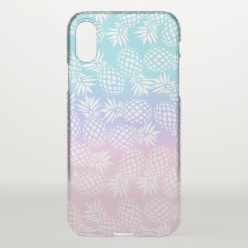 Elegant Girly Gradient Pineapple Pattern Colorful iPhone X Case