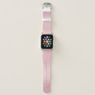 Elegant girly gradient pink rose gold glitter apple watch band