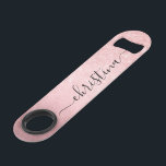Elegant girly gradient pink rose gold glitter bar key<br><div class="desc">Gorgeous personalized bottle opener design with gradient faux pink rose gold,  faux glitter texture and elegant calligraphy font. Personalize the product with your name or any other text.</div>