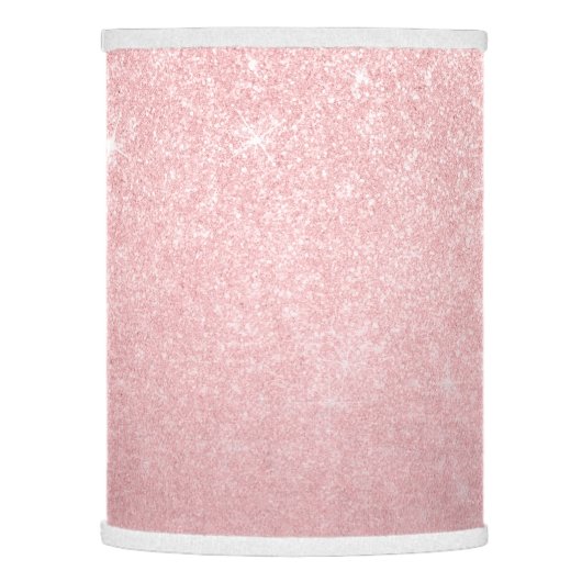 Elegant girly gradient pink rose gold glitter lamp shade (Left)