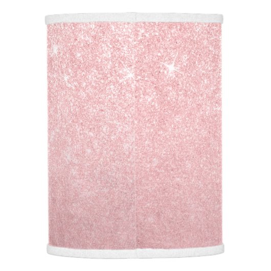 Elegant girly gradient pink rose gold glitter lamp shade (Back)