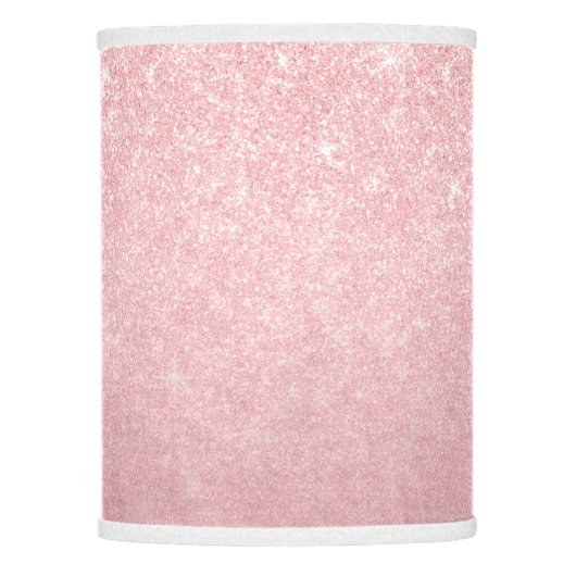 Elegant girly gradient pink rose gold glitter lamp shade (Front)