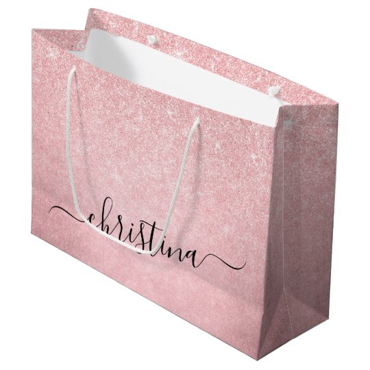rose gold glitter bag