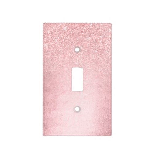 Elegant girly gradient pink rose gold glitter light switch cover