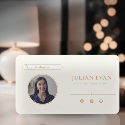 Elegant Girly Instagram Ivory White Business Card