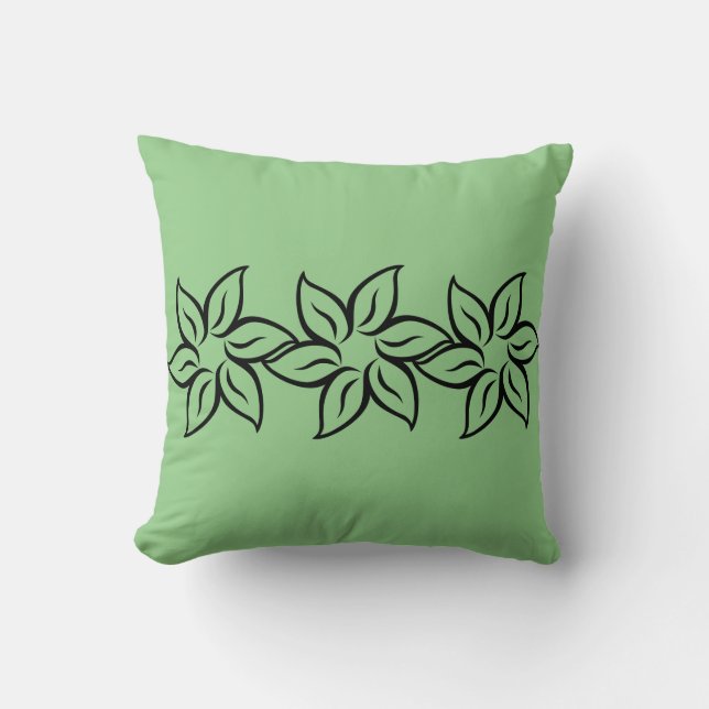 Elegant Girly Modern Flowery Stylized Pattern Throw Pillow (Front)