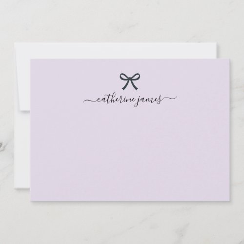Elegant Girly Monogram Name Script Cute Purple Note Card