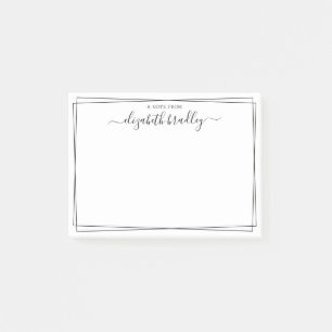 Elegant Girly Monogram Signature Black White Post- Post-it Notes