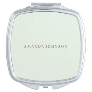 Elegant Girly Mononogram Name light green Compact Mirror