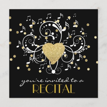 Elegant Girly Music Recital Invitation