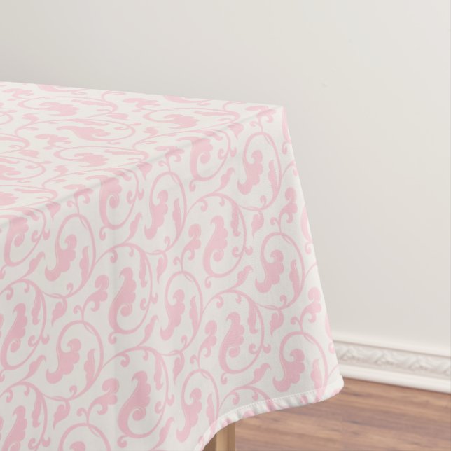 Elegant girly pastel pink floral pattern tablecloth (In Situ)