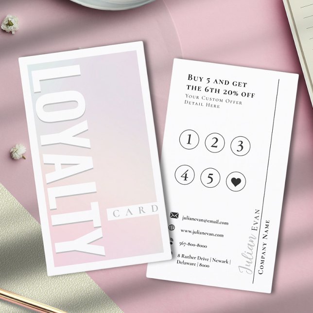 Elegant Girly Pastel Pink Loyalty Card (Creator Uploaded)