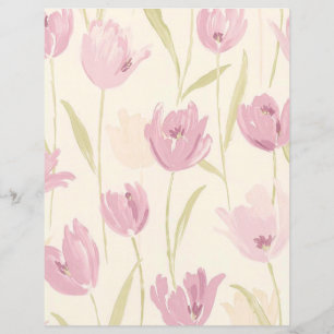 Elegant Girly Pink Floral Pattern Scrapbook Paper