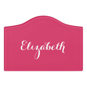Elegant Girly Pink Kids Girls Baby Nursery Room Door Sign
