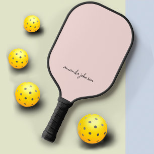 Elegant Girly Pink Ladies Monogram Pickleball Paddle