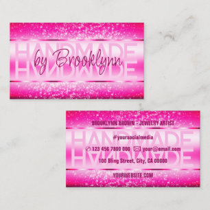Elegant Girly Pink Luxurious Sparkle Glitter Glam Business Card