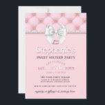 Elegant Girly Pink Pearls White Bow 16th Birthday Invitation<br><div class="desc">This Modern Elegant Girly Pink Pearls White Bow 16th Birthday Invitation is perfect for the bougie birthday girl who has everything and embraces her fancy, even a little bougie, side! With pearls and a white bow this breakfast, brunch or luncheon shower invitation is perfect for a sweet sixteen, 21st or...</div>