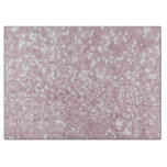 Elegant Girly Pink White Faux Glitter Cutting Board