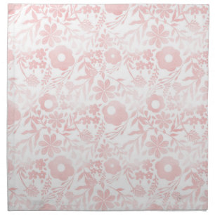 Elegant Girly Rose Gold Flowers Shapes Pattern Cloth Napkin