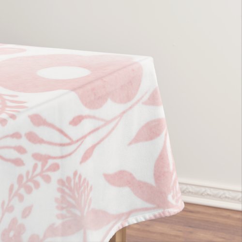 Elegant Girly Rose Gold Flowers Shapes Pattern Tablecloth