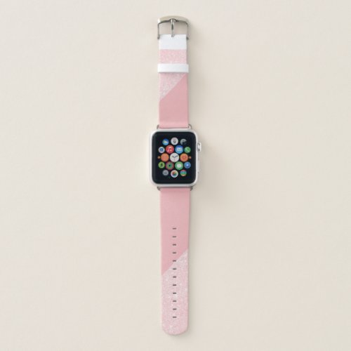 Elegant girly rose gold glitter  pastel pink apple watch band