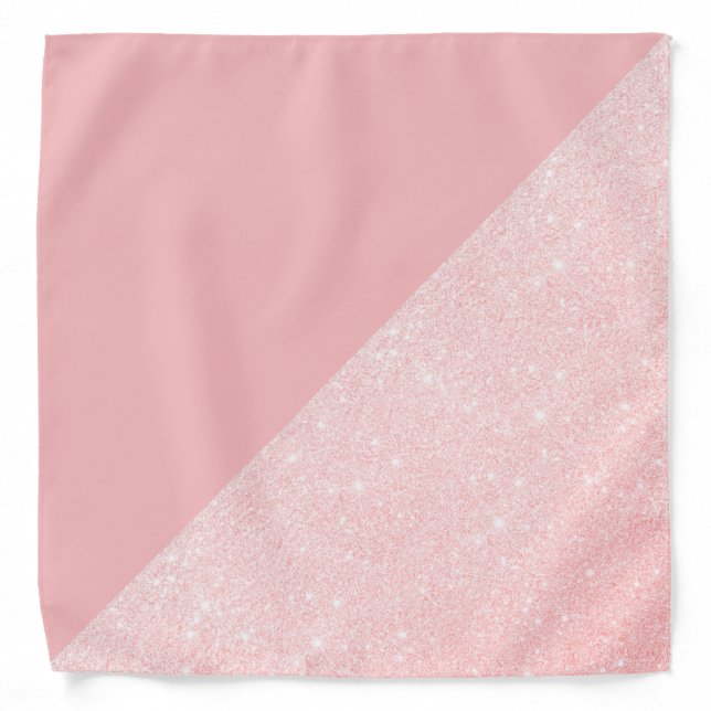 Elegant girly rose gold glitter & pastel pink bandana (Front)