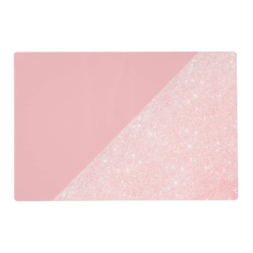 Elegant girly rose gold glitter  pastel pink placemat