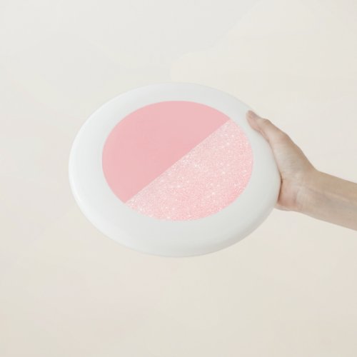 Elegant girly rose gold glitter  pastel pink Wham_O frisbee